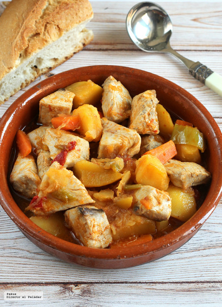 Receta de marmitako de bonito cocinado a fuego lento