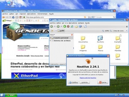 XpGnome: tu escritorio Gnome, como si fuera Windows XP