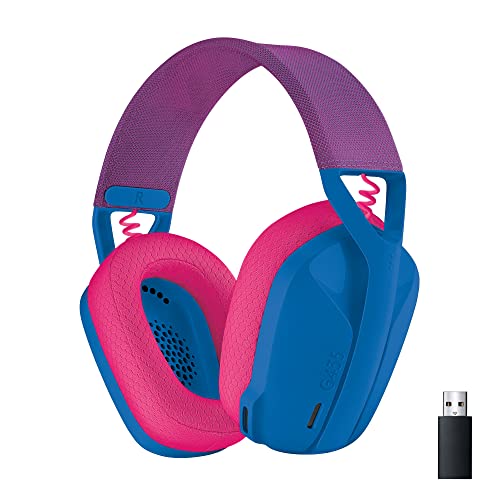 Logitech G G435 Auriculares Inalámbricos LIGHTSPEED para Gaming, Ligeros, micrófono Integrado, Batería de 18 Horas, Compatibles con Dolby Atmos, Bluetooth, PC, PS4, PS5, Móvil, Nintendo Switch - Azul