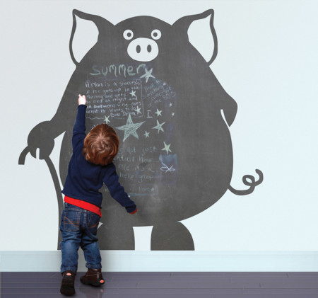 Divertidos vinilos de pizarra con formas para la habitación infantil