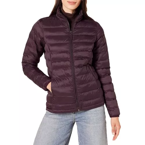 Amazon Essentials Lightweight Water-resistant Packable Puffer Jacket, Abrigo Mujer, Rojo (burgundy), X-Large