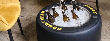De los circuitos más míticos a mesa en tu salón con nevera incluida: Goodyear convierte neumáticos de carreras en objetos de deseo por 200 euros 