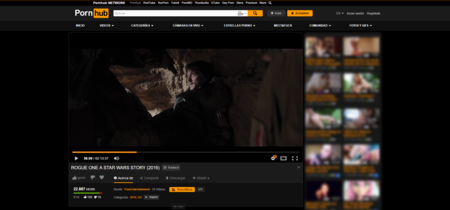 Uno de los mejores sitios para ver Rogue One en Internet es... Pornhub