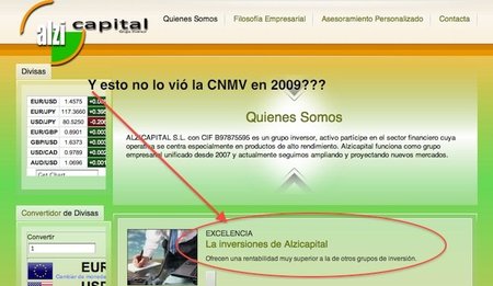 Se masca la tragedia con Alzicapital y la CNMV