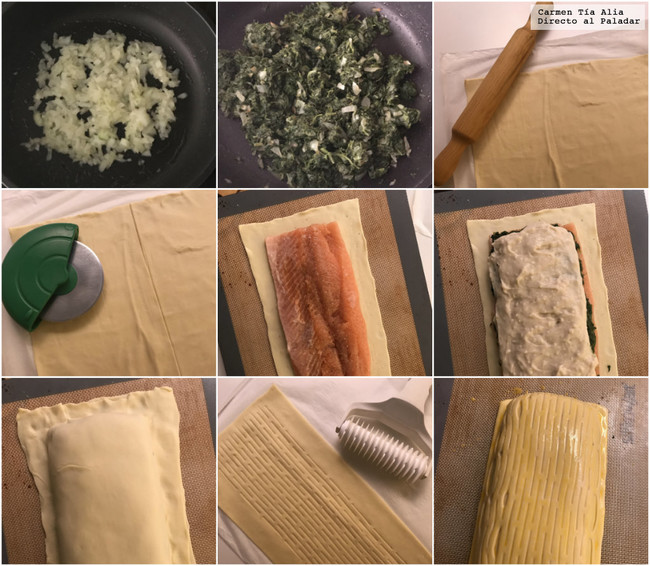 Salmón en croûte. Receta de cocina deliciosa.