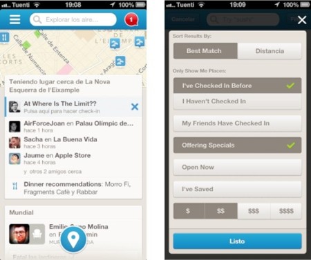 Foursquare mejora sus filtros para optimizar las búsquedas en sus aplicaciones de iOS y Android