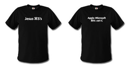 Camisetas escritas con atajos de teclado de Mac