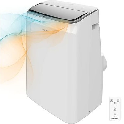 Aire acondicionado portátil - Cecotec ForceClima 14600 Soundless Heating, 14000 BTU/h, 28 m², Bomba de calor, 5 modos, 3 velocidades, Mando, Blanco
