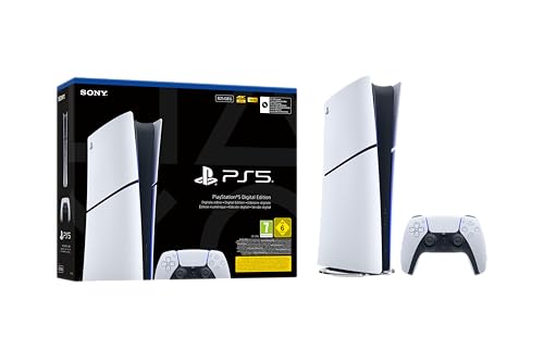 PS5 Slim Digital Edition, 825 GB SSD, 4K, Chasis D, Blanco + Tarjeta PS Plus 20€