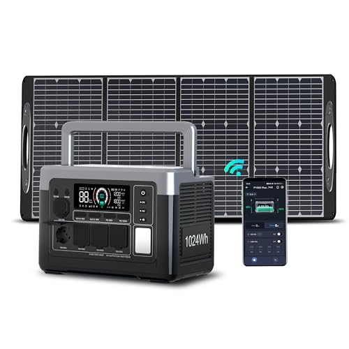 OUKITEL Estación de Energía Portátil P1000 Plus con Panel Solar 100W