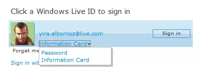 Cardspace でサインインする