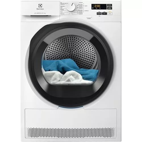 Electrolux Secadora con Bomba de calor EDI618A5BO, Seca 8 Kg, Libre instalación, Sistema EcoFlow, GentleCare, Función MixCare, Tecnología SensiCare, Motor Inverter, Display LCD, Blanco