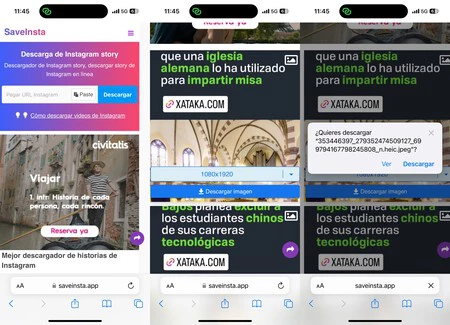 Instagram ストーリーをダウンロードするサービスの使用方法のスクリーンショット