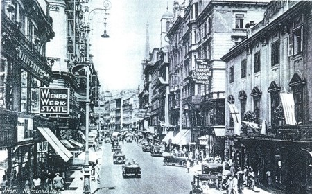 Tráfico en Viena en los años 30