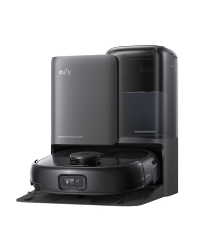eufy Robot Aspirador Omni E25, Sistema HydroJet, succión Turbo de 20.000 Pa, cepillos desenredantes DuoSpiral, Brazo CornerRover, estación Todo en uno.