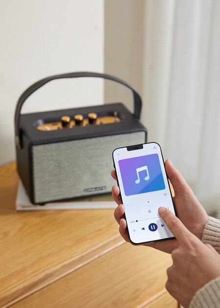 Speaker Retro Altavoz Portatil Con Bluetooth Usb Y Aux