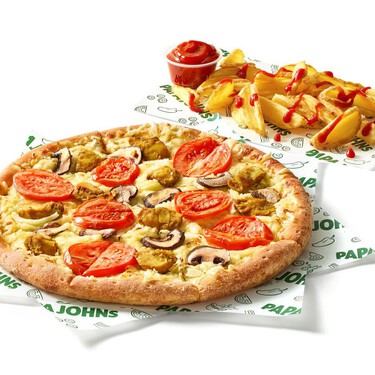 Las nuevas pizzas veganas de Papa John's se despiden la carne falsa americana para darle sabor español