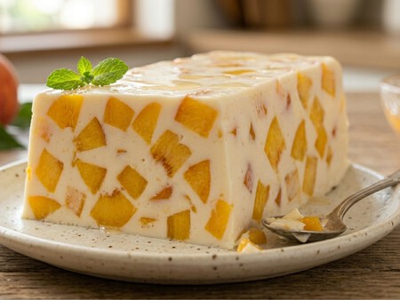 Cómo hacer un postre con 1 lata de duraznos en almíbar y 4 ingredientes: queda cremosito y lleno de sabor