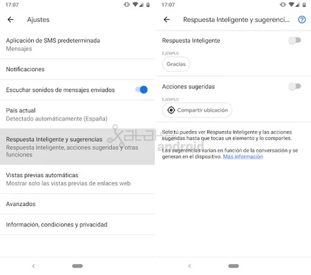 Google メッセージを無効にする