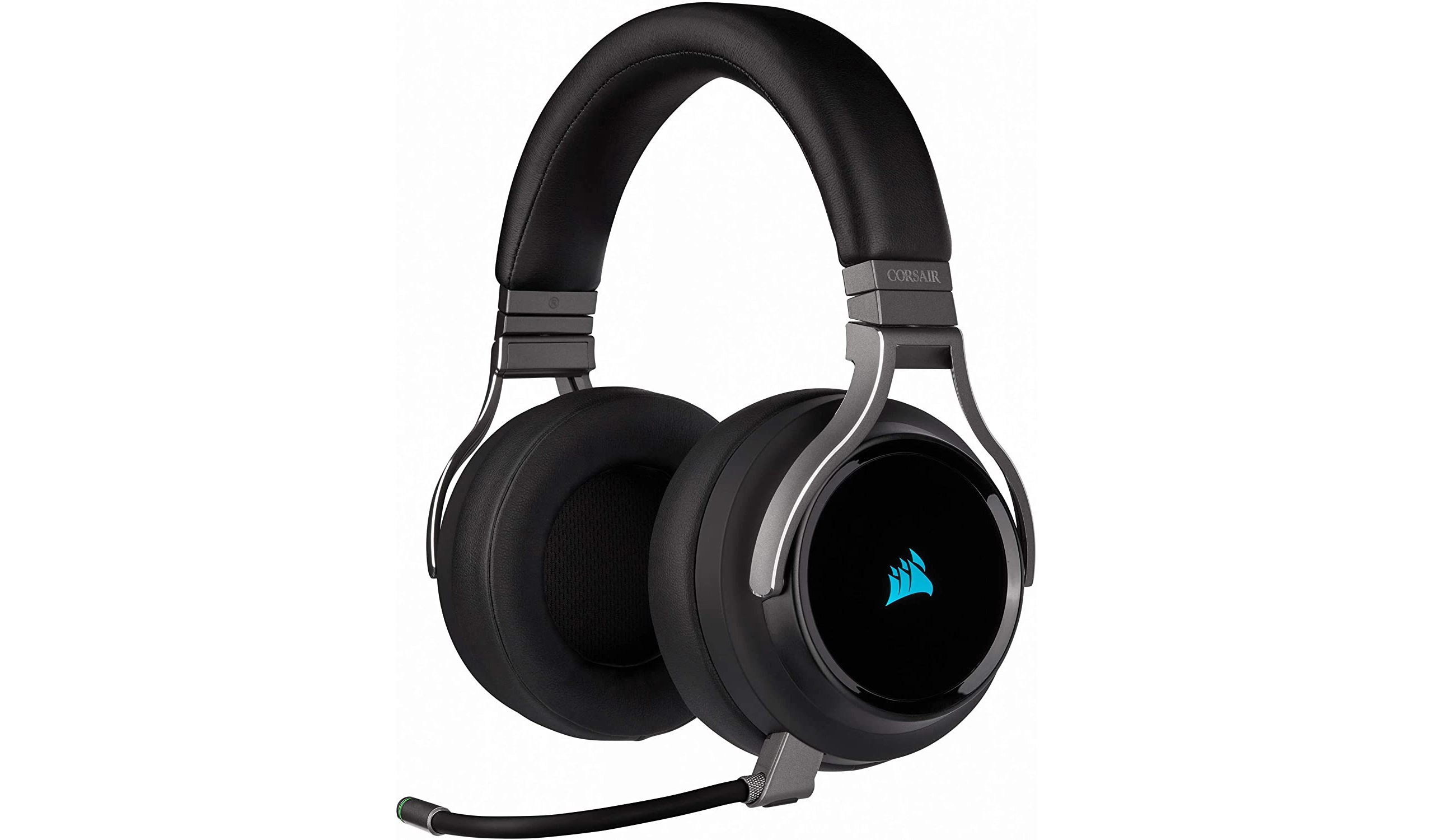 Auriculares gaming - Corsair CA-9011185-EU, De diadema, Inalámbricos, Multiplataforma, Micrófono, Carbón
