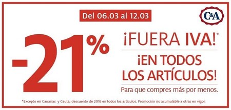 En C&A te descuentan el IVA en tus compras hasta el 12 de marzo