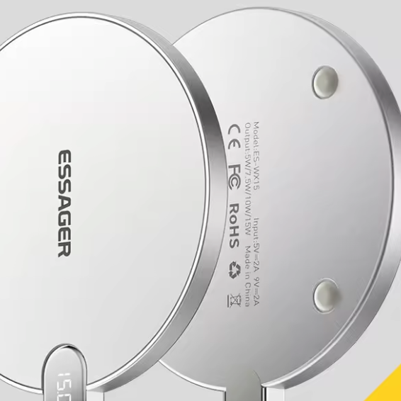 Essager-cargador inalámbrico de 15W con pantalla Digital LED