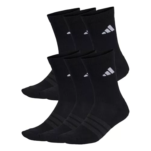 adidas Unisex adulto Cushioned Crew Socks 6 Pair Pack, black/black/white, 37-40