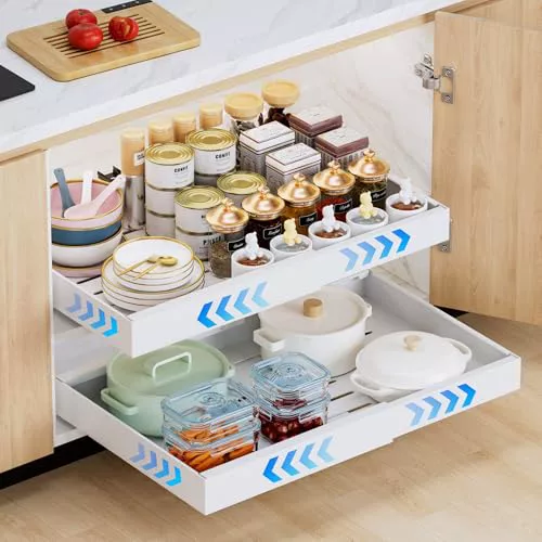 iHomara Paquete de 2 organizadores adhesivos extraíbles para armarios de cocina