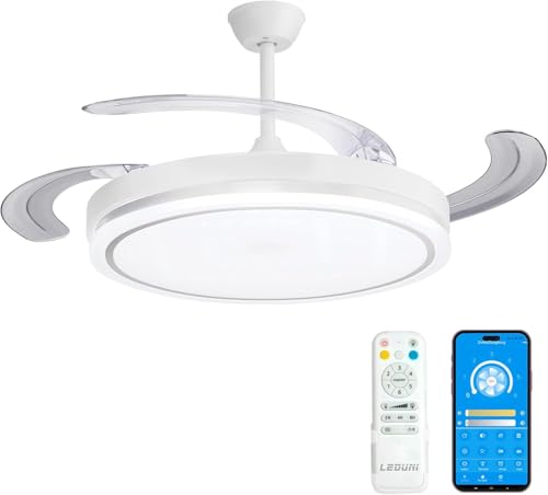 Citymart Ventilador de Techo con aspas plegables con luz Led 66w