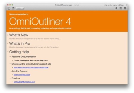 OmniOutliner 4 ya disponible, la navaja suiza de Omni Group