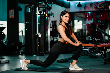 Beautiful Girl Doing Legs Exerci