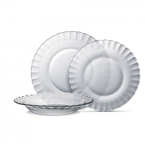 Juego de 18 platos Duralex transparentes