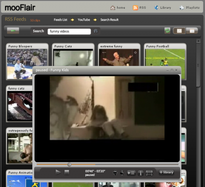 mooFlair, vídeos FLV con Air