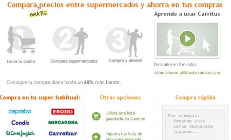 Carritus, un comparador de compras para supermercados