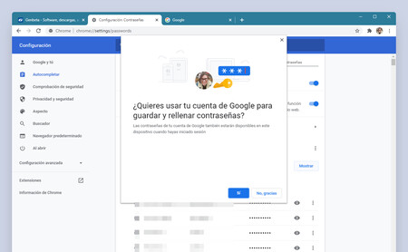 Chrome permitirá guardar las contraseñas en nuestra cuenta de Google, con o sin sincronización activa