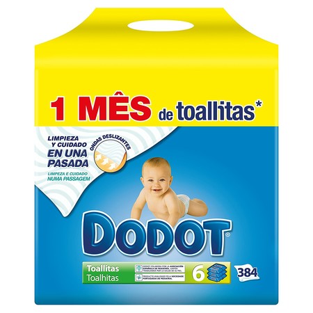El pack de 6 unidades con 64 toallitas Dodot está rebajado a 5,83 euros en Amazon