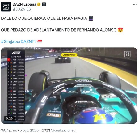 Fernando Alonso Singapur F1 2025