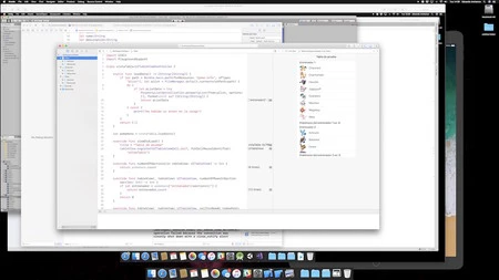iMac Pro 上で実行されている、ライブビューを備えたプレイグラウンドのスクリーンショット