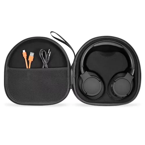 Funda para auriculares inalámbricos Sony WH-CH710 WH-CH720N WH-1000XM4, JBL Tune 720BT 710BT 770NC con cancelación de ruido, funda de transporte con soporte interior extraíble (negro)