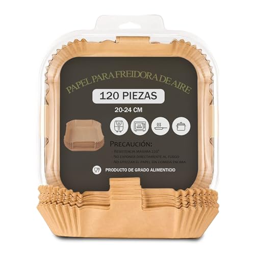 Papel freidora de aire -Pack de 120 Hojas (20cm) Antiadherentes