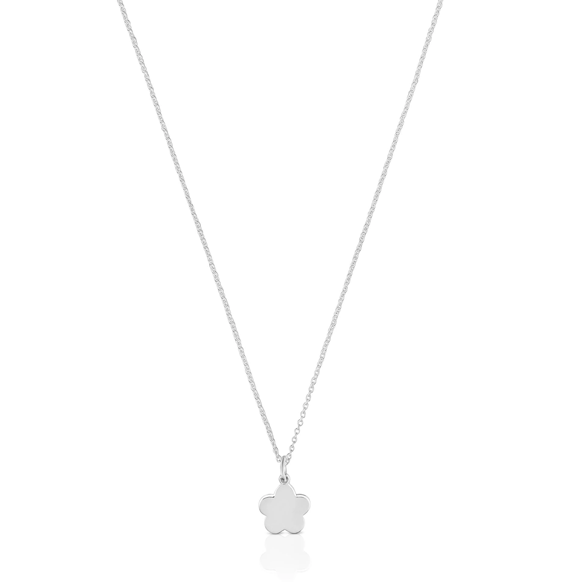 Cadena con colgante motivos corto flor de plata

