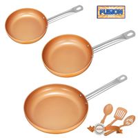 Cupón descuento de 21 euros en el set de 3 sartenes y 3 utensilios de cocina Deik: aplicándolo se queda en 38,99 euros en Amazon 