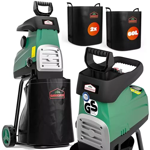 GARDEBRUK Trituradora Silenciosa Eléctrica de Jardín 3100W 60L