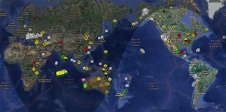 Mapa de todos los desastres naturales y artificiales en tiempo real