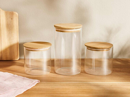 Tarros De Almacenamiento Con Tapas De Bambu