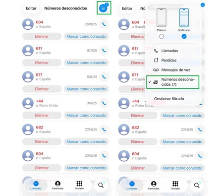 Filtrado Llamadas Spam