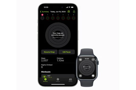 ついに連勝とトロフィーを失うことなくアクティビティを1日停止できるようになった(画像:Apple)