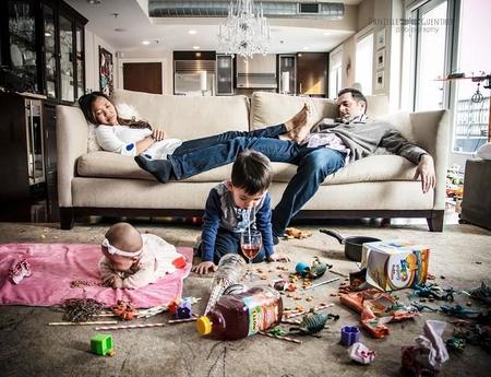 Desternillantes fotografías sobre el caos de la vida con niños
