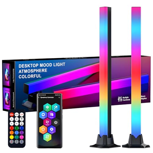 AURORIONCG Barra LED RGBIC 42CM, Luces Gaming Monitor y TV 270°, Pack de 2