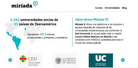 Miríada X, la plataforma de Universidades hispanoamericanas